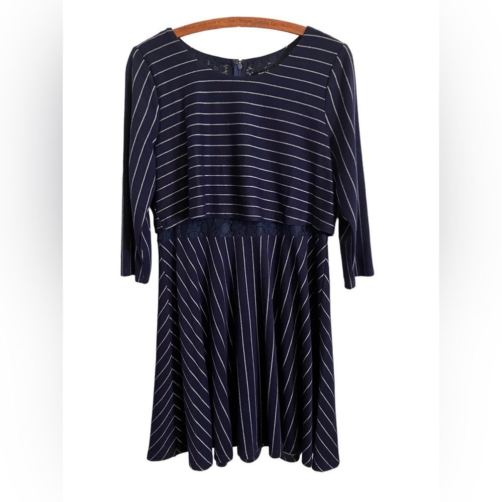 Doe and Rae for ModCloth Layered Pinstripe Dress L